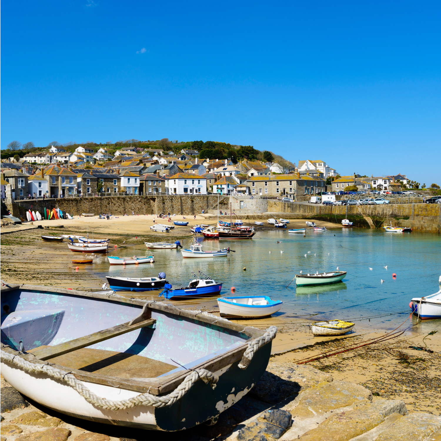 Harbour in village of Mousehole, Penance, Cornwall, UK